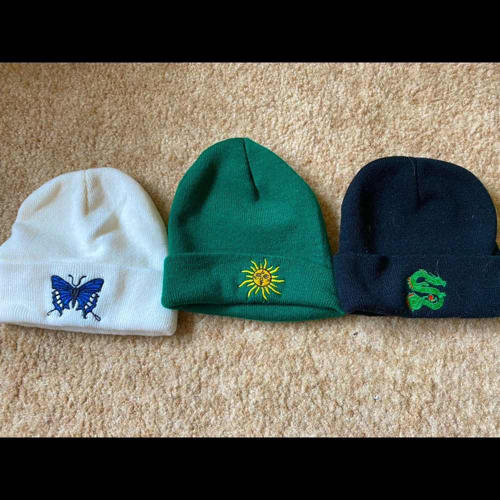 3 Pc. Embroidered Beanie Bundle